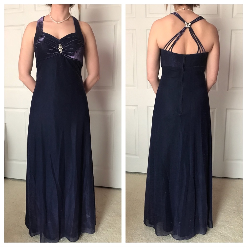 Park purple shimmering prom dress